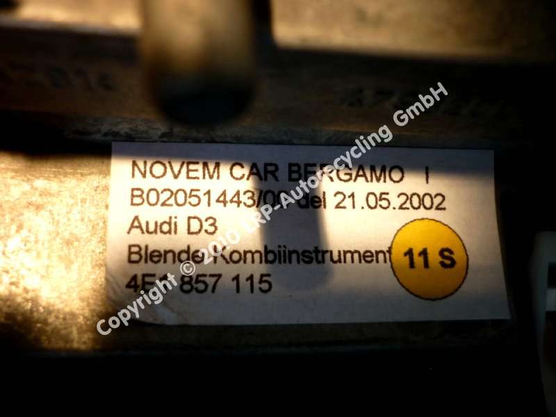 Audi A8 D3 4E Blende Kombiinstrument Tacho 4E1857115 BJ2002